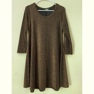 Sparkly skater dress.